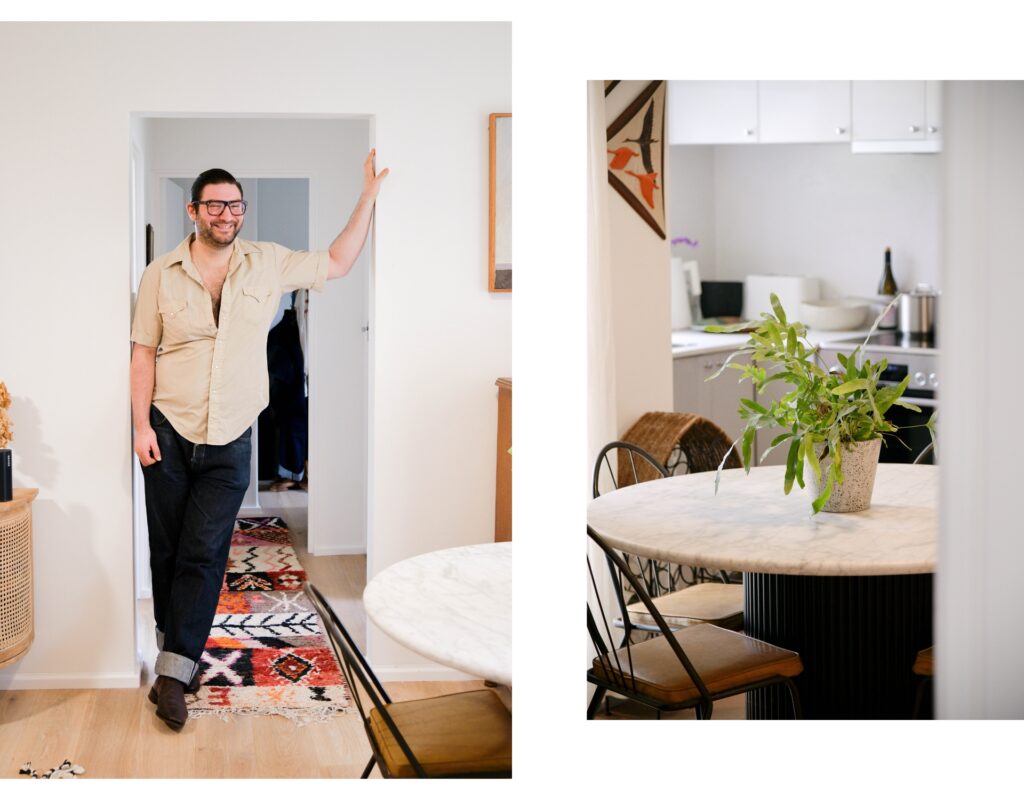 Mikey in his light-filled apartment