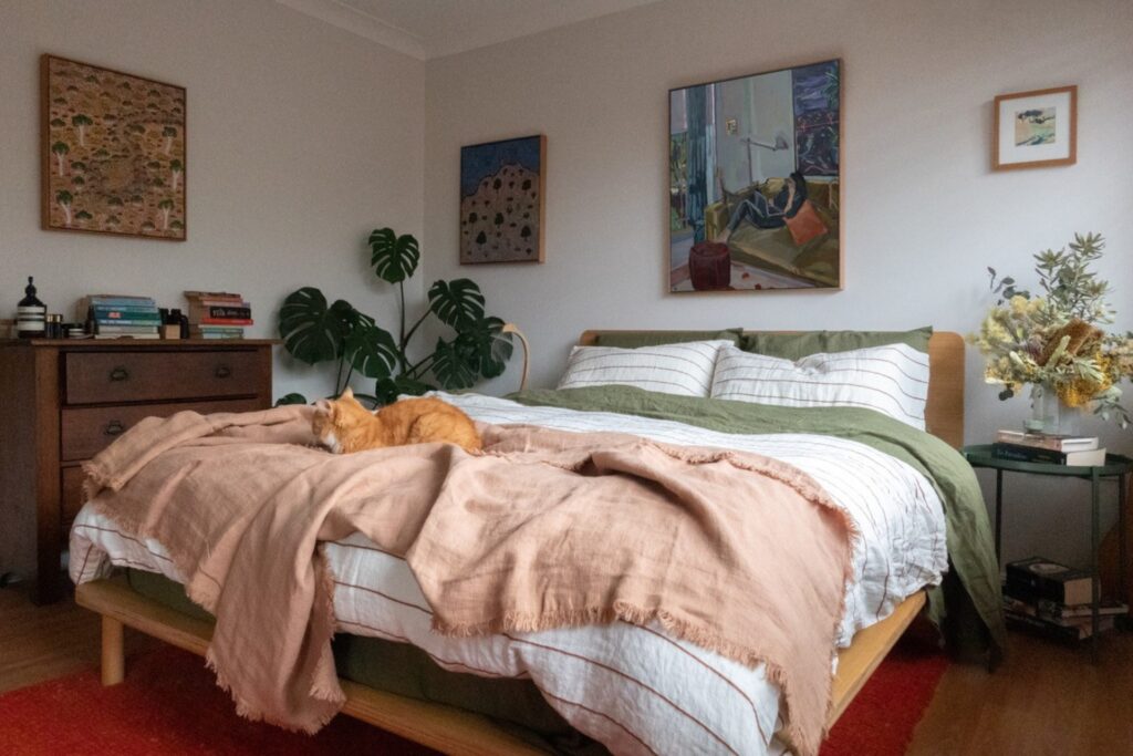 Earthy-toned bedroom