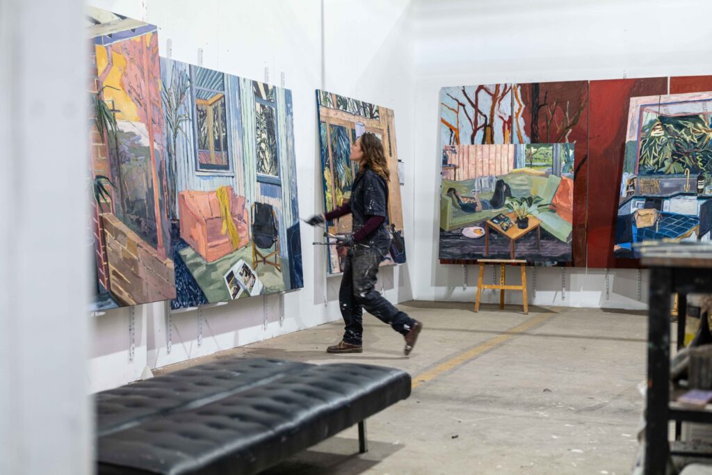 Nicole at work in her studio